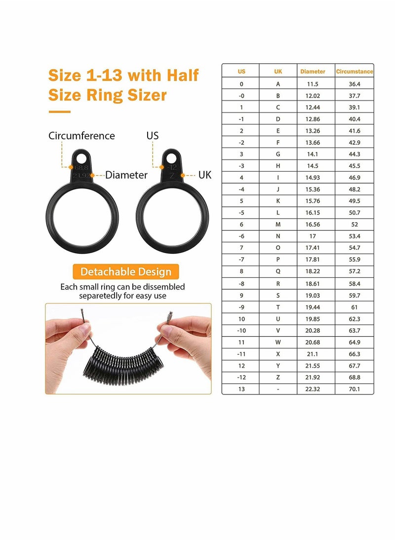 KASTWAVE - Ring Making Kit Size Measurement Tool With Core Finger Jewelry Thread And Crystal Gem Beads For Diy - Image 1