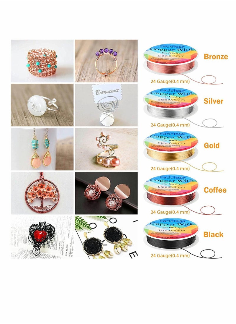 KASTWAVE - Ring Making Kit Size Measurement Tool With Core Finger Jewelry Thread And Crystal Gem Beads For Diy - Image 1