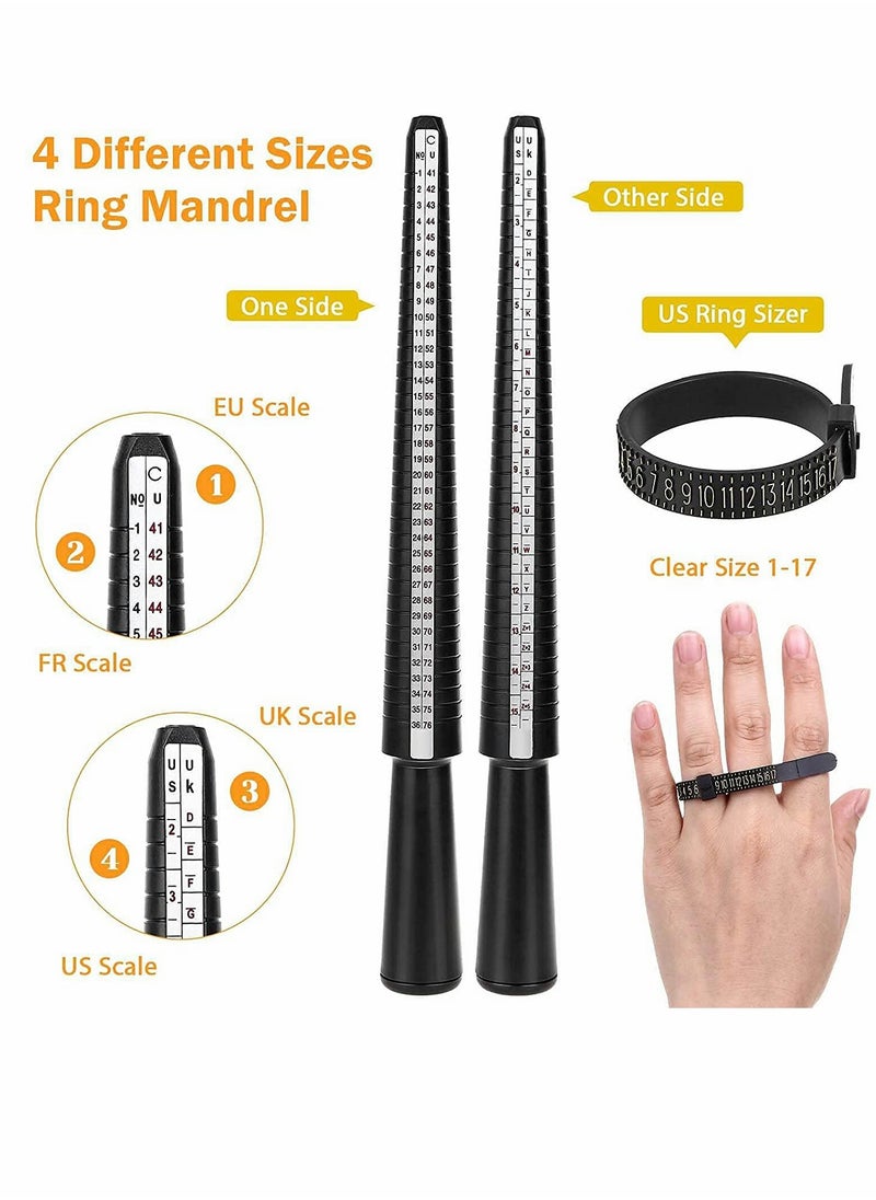 KASTWAVE - Ring Making Kit Size Measurement Tool With Core Finger Jewelry Thread And Crystal Gem Beads For Diy - Image 1