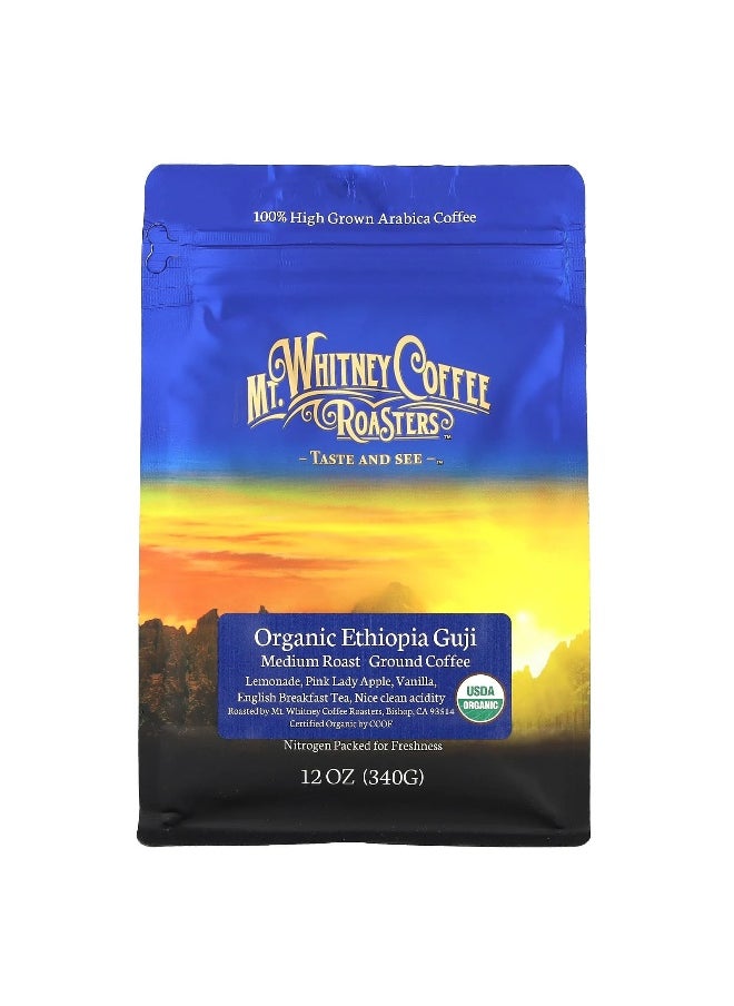 MT. WHITNEY COFFEE ROASTERS Mt. Whitney Coffee Roasters, Organic Ethiopia Guji, Ground Coffee, Medium Roast, 12 oz (340 g)  - Image 1