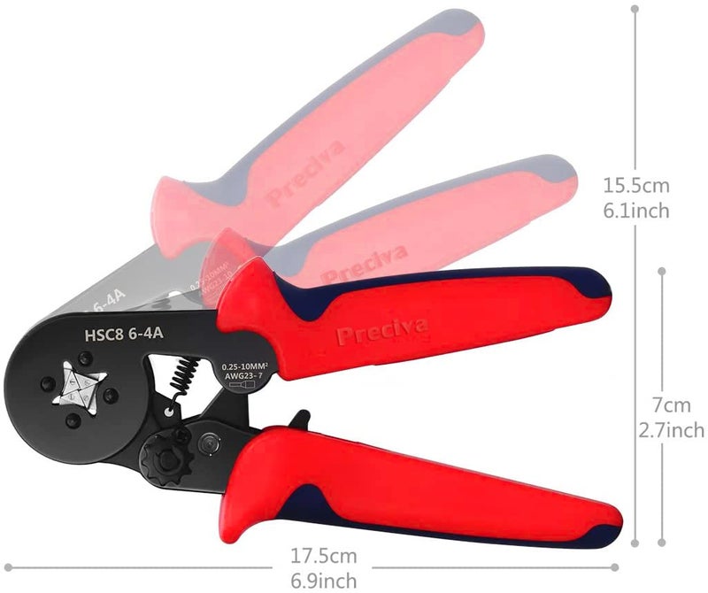 Preciva Ferrule Crimping Tool Kit, Preciva AWG23-7 Self-adjustable Ratchet Wire Crimping Tool Kit Crimper Plier Set with 1200PCS Wire Terminals Crimping Connectors Wire End Ferrules - Image 4