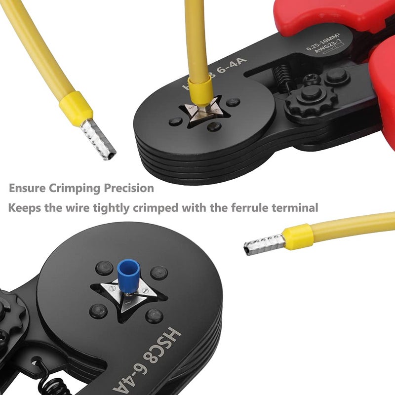 Preciva Ferrule Crimping Tool Kit, Preciva AWG23-7 Self-adjustable Ratchet Wire Crimping Tool Kit Crimper Plier Set with 1200PCS Wire Terminals Crimping Connectors Wire End Ferrules - Image 5
