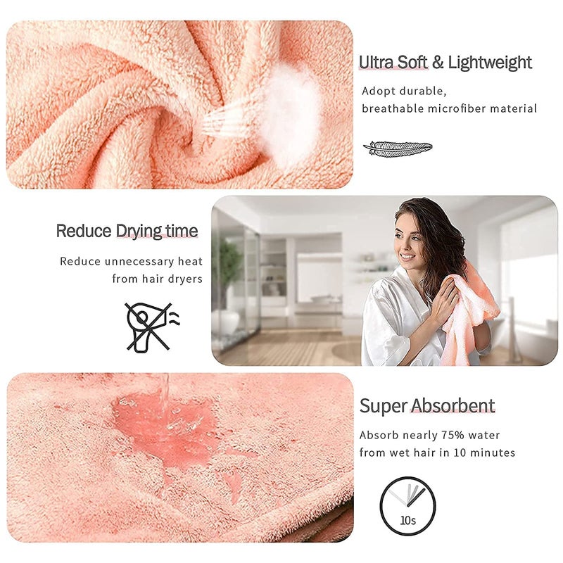 Dhavl Hair Towel Wrap Absorbent Towel HairDrying Bathrobe Magic Hair Warp Towel Super QuickDrying Microfiber 500 GSM Bath Towel Hair Dry Cap Salon Towel Multicolor - Image 3