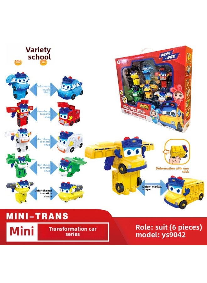 Baibian School Ba Goethe Toy Deformation Fire Sheriff Engineering Car Children Robot Set Six-in-One Boy-Color:Deformation Face-Fire Goethe-Large - Image 5
