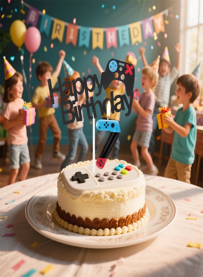 iNINGER Red Blue Level Video Birthday Candles,Level 2 Number Birthday Cake Topper Decorations - Image 5