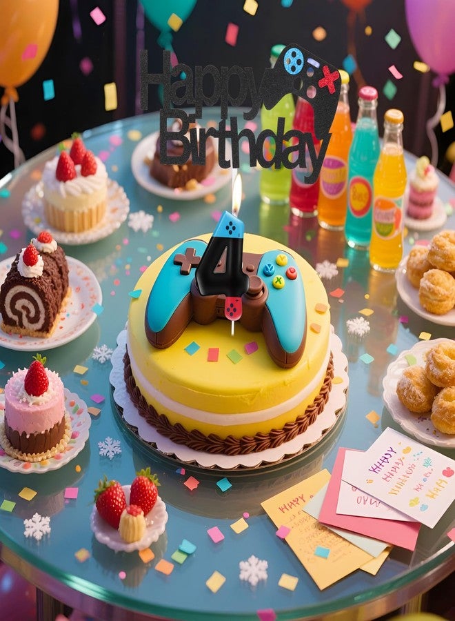 iNINGER Red Blue Level Video Birthday Candles,Level 2 Number Birthday Cake Topper Decorations - Image 4