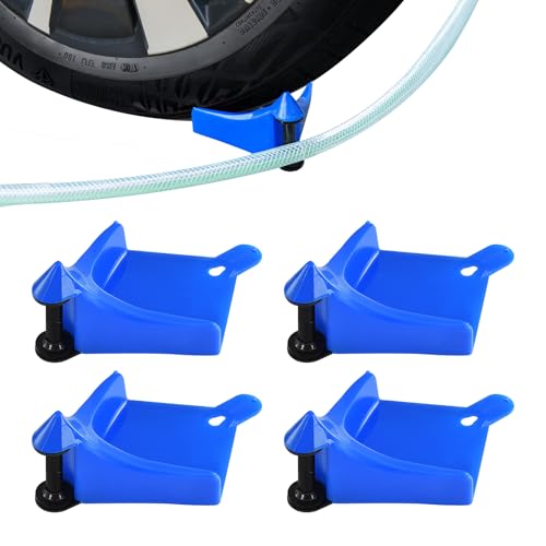 SYFLHYP 4 Pcs Car Tires Hose Guides Roller for Car Washing, Premium Tire Hose Roller Preventing Stucking and Snagging Under Tires, Detailing Accessories for Car, Motorcycle and Truck Washing(Blue) - Image 1