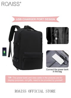 roaiss Travel Backpack for Men Women Carry on Backpack with USB Charging Port Shoe Compartment 15.6 Inch Laptop Backpack Flight Approved College School Bag Casual Daypack for Weekender Business Hiking  - Image 4
