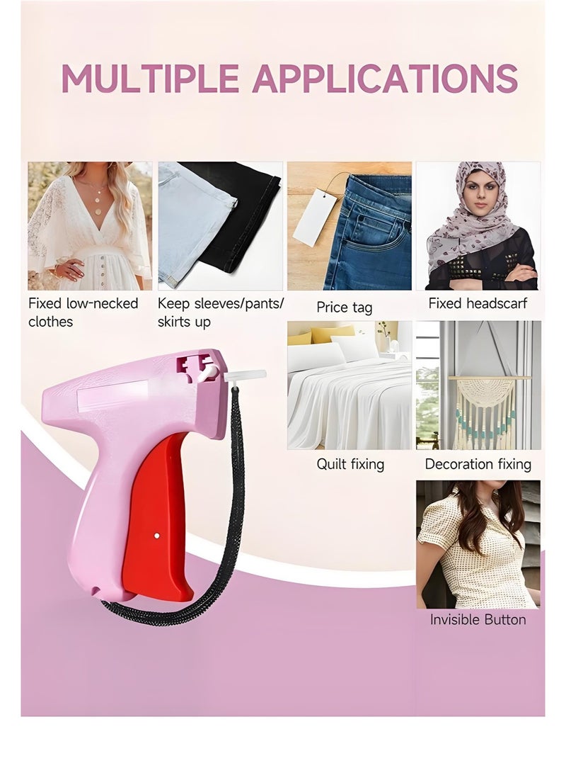 Lee Yon Tagging Gun for Clothing, Fine Stitch Mini Stitch Gun for Clothes, Quick Clothing Fixer, Hemming Sewing Tool Kit, Includes 1000 Fasteners, Great for Garment Repair ​(Pink) - Image 5