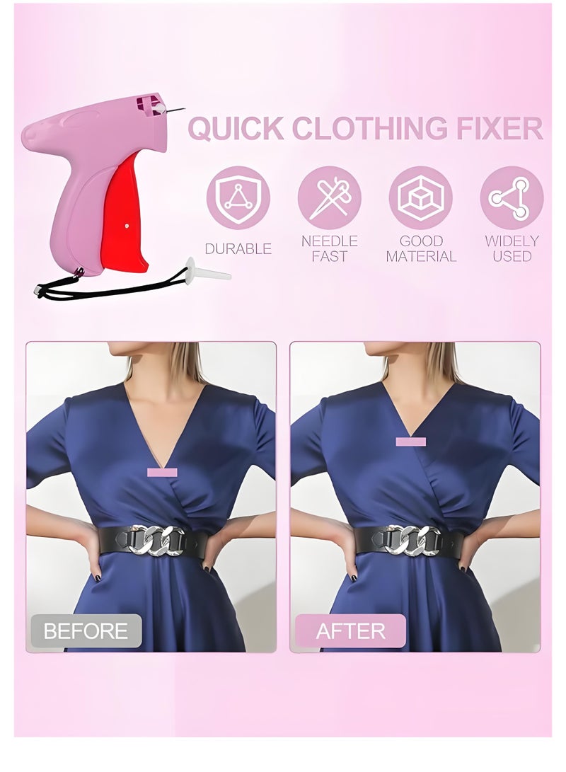 Lee Yon Tagging Gun for Clothing, Fine Stitch Mini Stitch Gun for Clothes, Quick Clothing Fixer, Hemming Sewing Tool Kit, Includes 1000 Fasteners, Great for Garment Repair ​(Pink) - Image 2