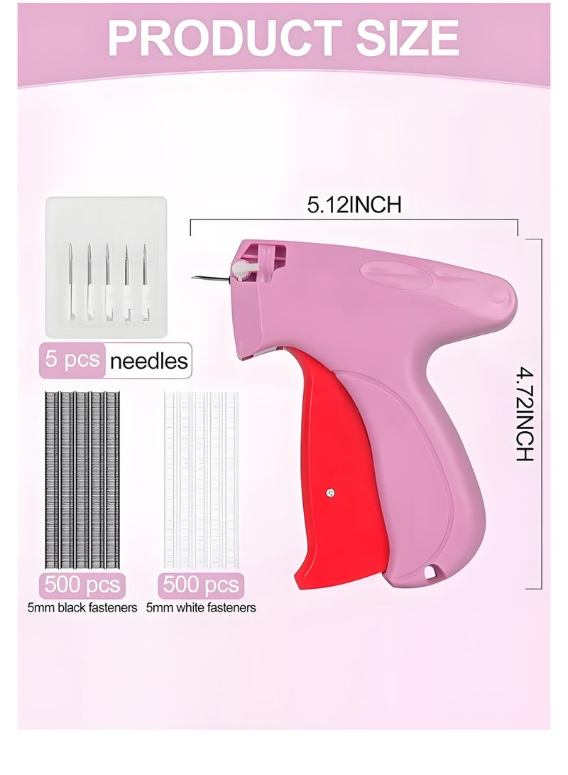 Lee Yon Tagging Gun for Clothing, Fine Stitch Mini Stitch Gun for Clothes, Quick Clothing Fixer, Hemming Sewing Tool Kit, Includes 1000 Fasteners, Great for Garment Repair ​(Pink) - Image 3