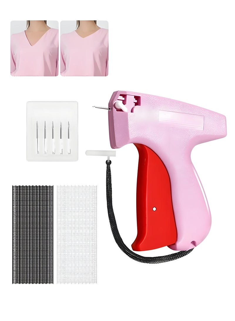 Lee Yon Tagging Gun for Clothing, Fine Stitch Mini Stitch Gun for Clothes, Quick Clothing Fixer, Hemming Sewing Tool Kit, Includes 1000 Fasteners, Great for Garment Repair ​(Pink) - Image 1