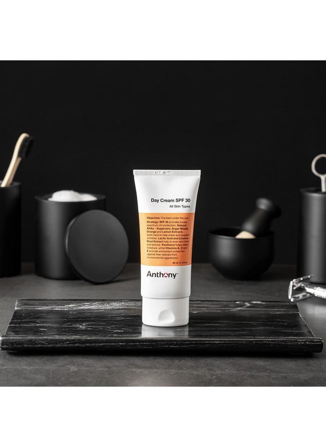Anthony كريم نهاري SPF 30 مرطب وجه للرجال مع واقي الشمس لوشن مضاد للشيخوخة وواقي شمس واسع الطيف تركيبة خفيفة غير مسددة للمسام لجميع أنواع البشرة 3 أونصة سائلة  - Image 2
