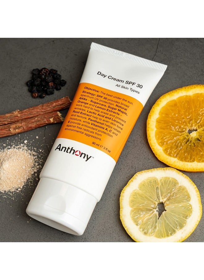 Anthony كريم نهاري SPF 30 مرطب وجه للرجال مع واقي الشمس لوشن مضاد للشيخوخة وواقي شمس واسع الطيف تركيبة خفيفة غير مسددة للمسام لجميع أنواع البشرة 3 أونصة سائلة  - Image 4