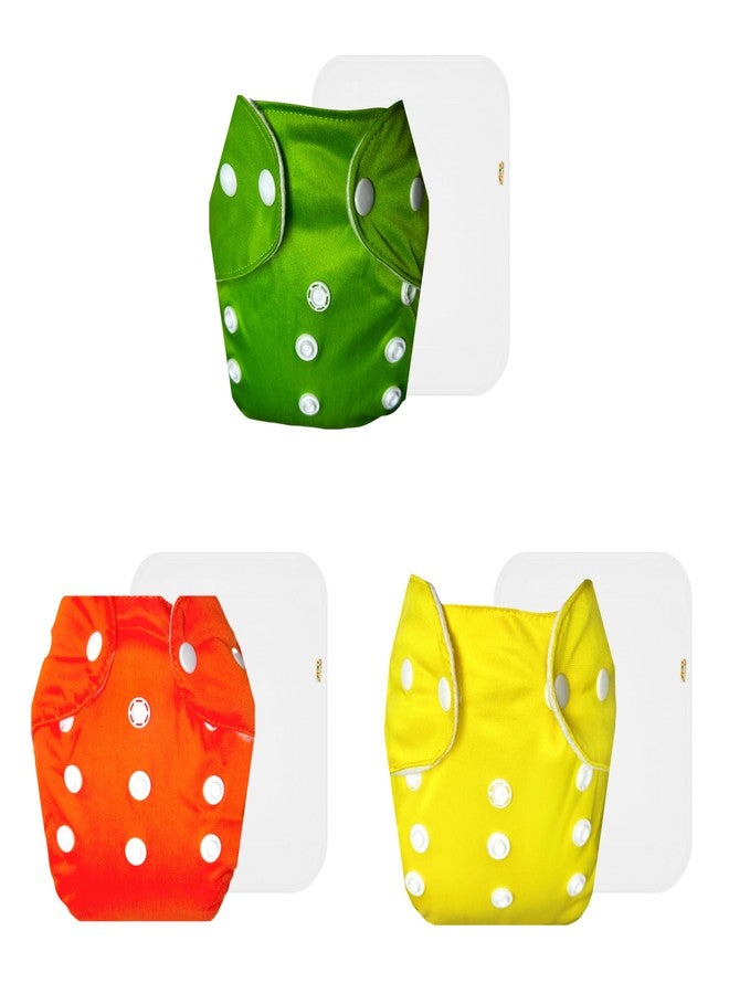 Dumbledo Lite Cloth Diaper with Cotton Insert (Pack of 3) | Snug Fit | Leakproof | Adjustable Snaps | Worry-Free Diapering | 3 Months - 2 Years | Unisex Baby - Image 1