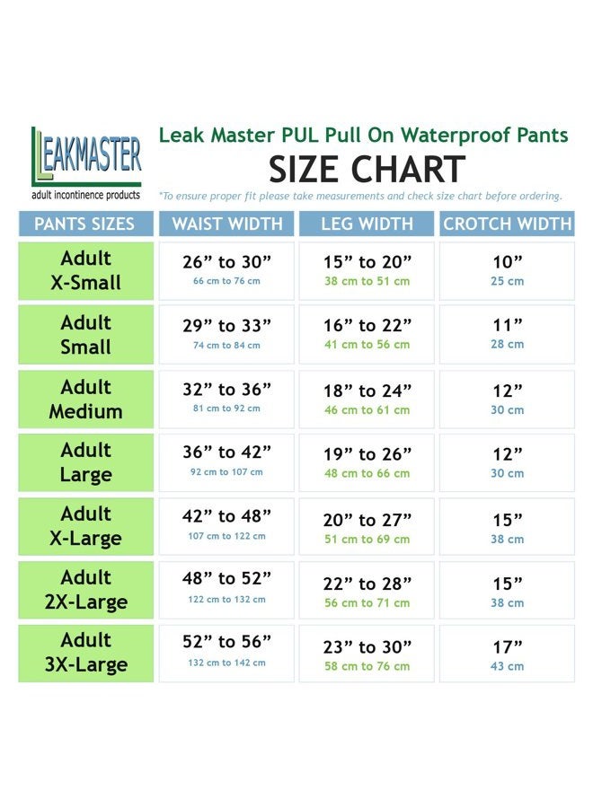 Leakmaster Adult PUL Waterproof Pants - Soft, Quiet, Breathable, Durable Adult Plastic Pants. Generous Cut/Fit for Use with Cloth Diapers - White, X-Large Best Fits 42-48 Inch Waist (1 Pack)  - Image 2