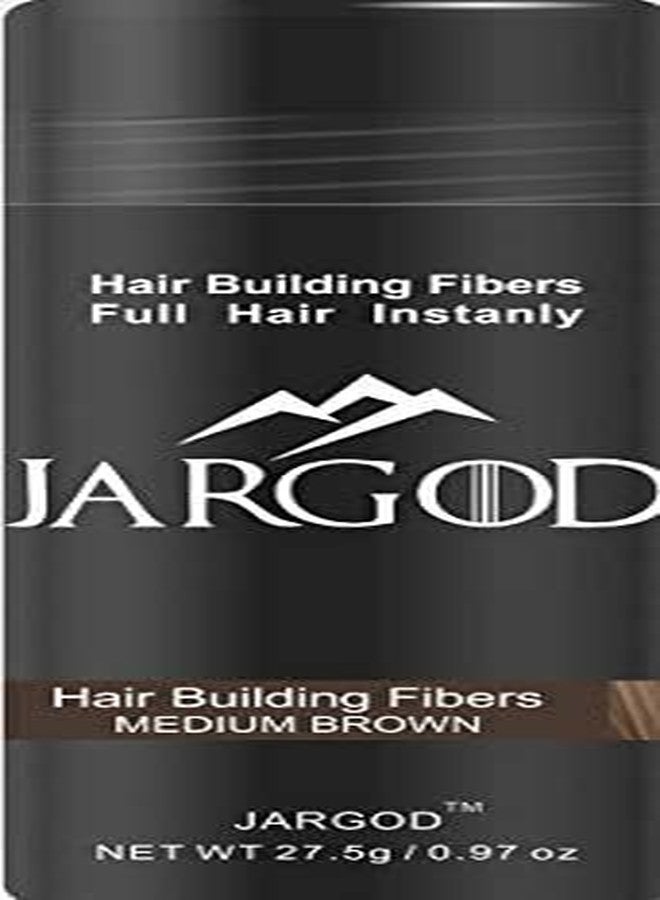 JARGOD Hair Fibers for Instant Volume and Thicker Fuller Hair Hair Building Fiber for thinning Hair & Bald Spots Conceals Hair Loss in Seconds - Hair Powder for Women & Men (Medium Brown) - Image 1