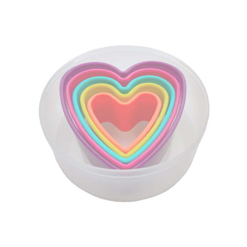 Bolonie Heart Cookie Cutter Set, 5 PCS Cookie Cutters Perfect for Baking Delightful Heart-shaped Cookies - Image 1