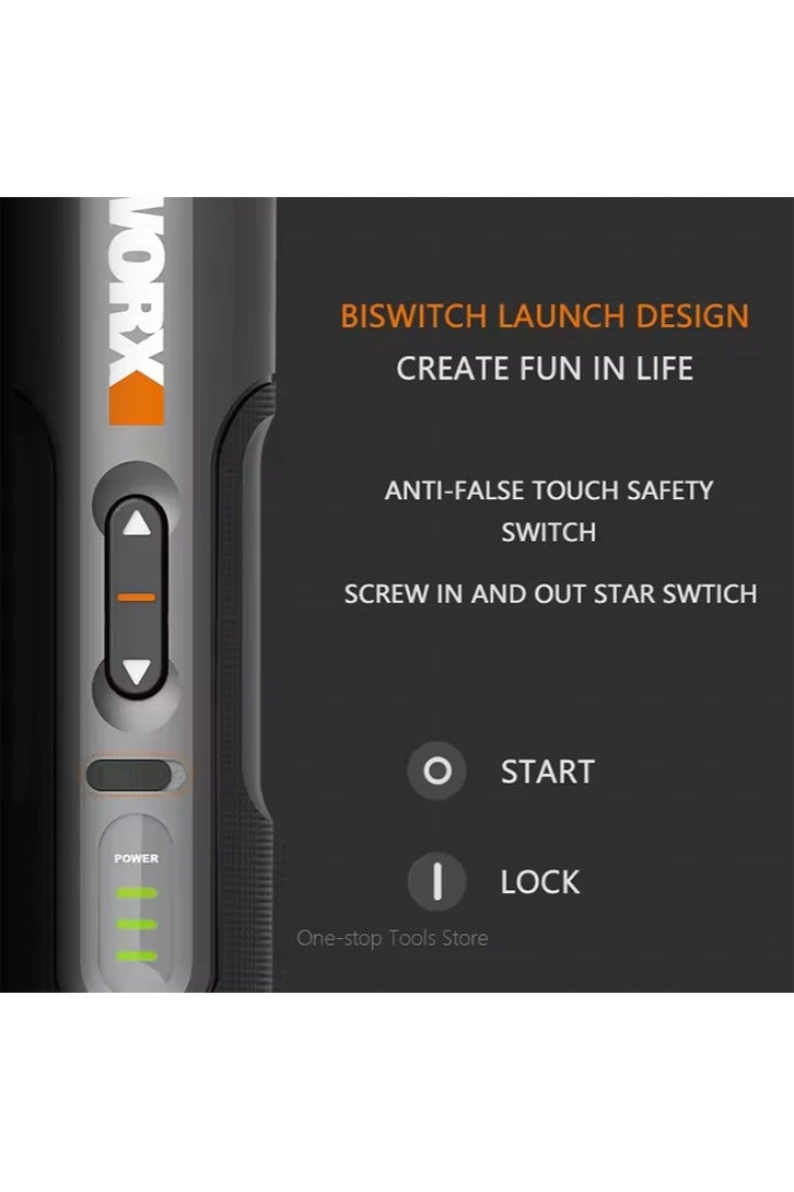 Worx 4V Electrical Screwdriver Sets WX242 Smart Cordless Electric Screwdrivers SDS Chuck USB Rechargeable 30 Bit Sets - Image 5