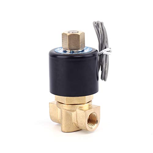SNS DC12V 1/4" NPT Brass Electric Solenoid Valve Normally Open Water, Air, Diesel 2WK025-N08 - Image 1