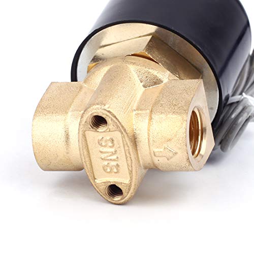 SNS DC12V 1/4" NPT Brass Electric Solenoid Valve Normally Open Water, Air, Diesel 2WK025-N08 - Image 5