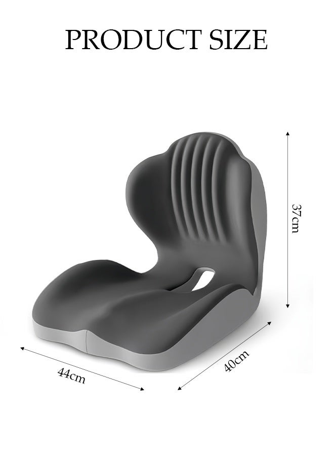 DUNISO Ergonomic Seat Cushion with Lumbar Support，Memory Foam 2 in 1 Back and Seat Cushion ，Car Chair Cushion, Office Chair Set,Multi Purpose Orthopedic Seat Pillow， Relief for Back, Hip, Leg Pain - Image 2