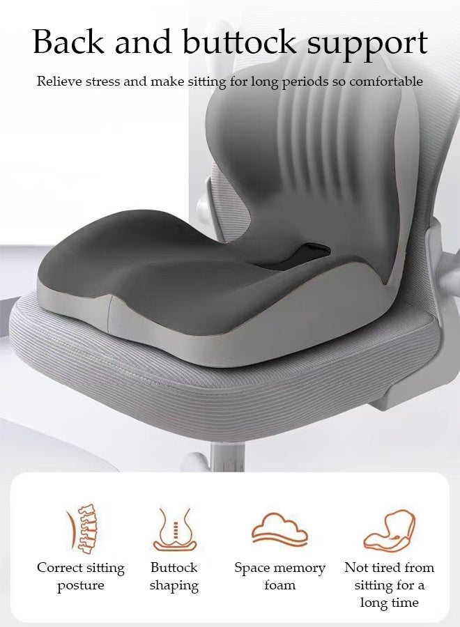 DUNISO Ergonomic Seat Cushion with Lumbar Support，Memory Foam 2 in 1 Back and Seat Cushion ，Car Chair Cushion, Office Chair Set,Multi Purpose Orthopedic Seat Pillow， Relief for Back, Hip, Leg Pain - Image 5