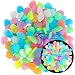 OSOPOLA 150 PCS Mixed Color Glow Rocks Luminous Stones Pebbles DIY Aquarium Garden - Image 1