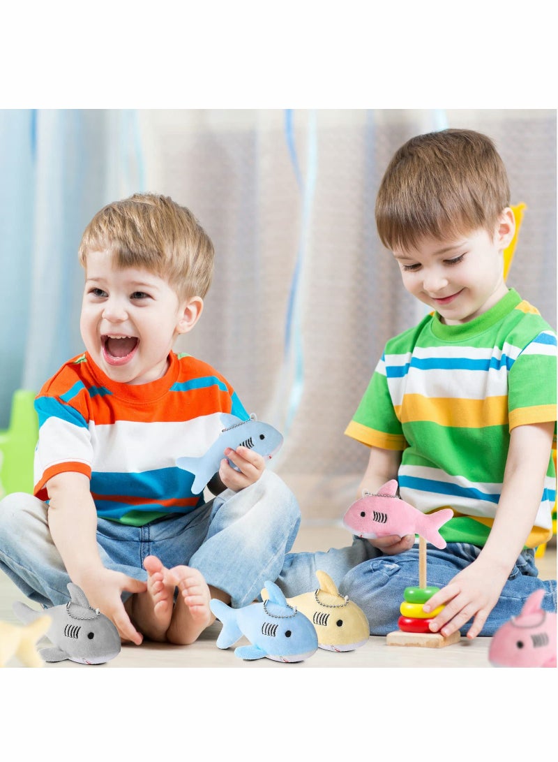 مجموعة ألعاب قماشية سمكة القرش الصغيرة اللطيفة 8 قطع زينة ملحقات لحفلات الأولاد والبنات متعددة الألوان - Image 5