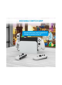 SYOSI Switch OLED/Switch Dockable Hand Grip, Comfort Handheld Fit for Switch OLED/Switch with Specially Ergonomic Design Compatible with Nintendo Switch Grip, Supports to Connect to The TV(White)  - Image 3