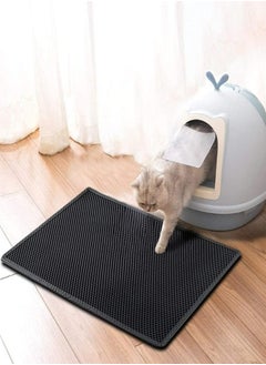 Oasisgalore Cat Litter Box Filter Waterproof Oversized EVA Double Pet Litter Mat Black 55*57cm  - Image 1