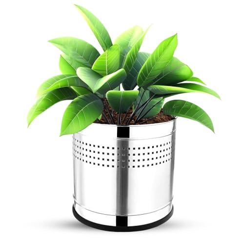 mofna Stainless Steel 10X10 Inch Planter/Flower Planter/Plant Containers/Indoor Flower - Image 1
