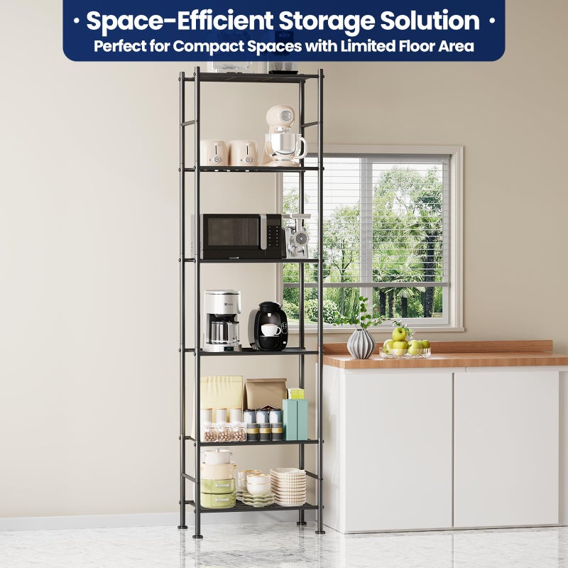 Abiglifty Storage Shelves, 6-Tier Metal Shelving, Closet Shelves with Adjustable Leveling Feet, Shelf Organizer for Kitchen, Pantry, Laundry - Image 5