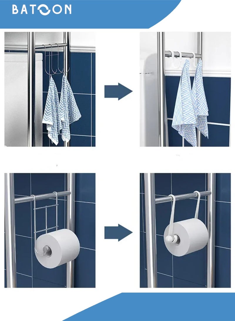باتون رفوف حمام لتخزين المرحاض، مقاس 25×160×47 سم، لون أبيض - Image 3
