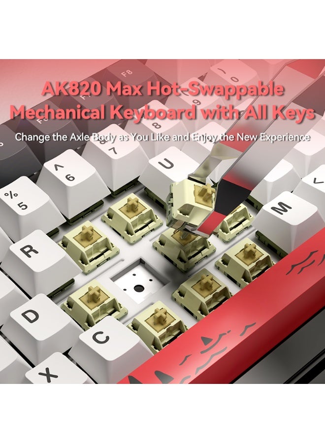 إيه جاز AJAZZ AK820 MAX HE تأثير قاعة لوحة المفاتيح الألعاب المغناطيسية ، التشغيل القابل للتعديل ، معدل الاستطلاع 8 كيلو هرتز ، لوحة المفاتيح السريعة السلكية ، طوق كريمي ، إضاءة خلفية RGB ، NKRO للفوز / ماك - Image 3