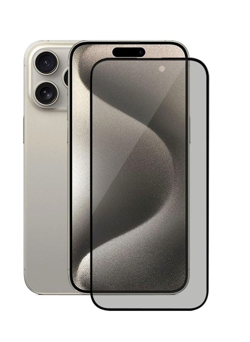 DUSALA Screen protector for iPhone 15 Pro tempered glass screen protector 9H hardness Scratch resistance full glue edge to edge anti shatter glass for iPhone 15 Pro (iPhone 15 Pro, Privacy) - Image 1