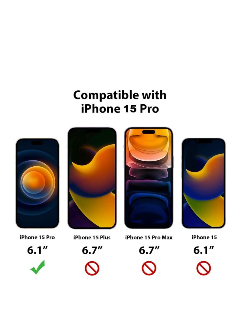 DUSALA Screen protector for iPhone 15 Pro tempered glass screen protector 9H hardness Scratch resistance full glue edge to edge anti shatter glass for iPhone 15 Pro (iPhone 15 Pro, Privacy) - Image 2