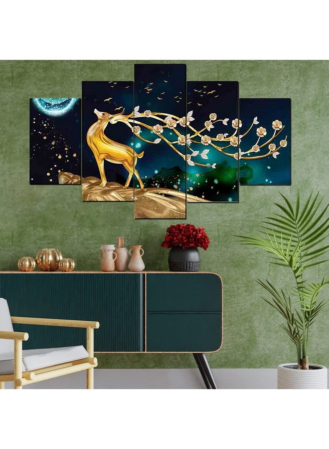 perpetual Deer Abstract Landscape Painting | Deer Painting for Living Room | Wall Decor | (125 CM X 60 CM) D4MG - Image 2