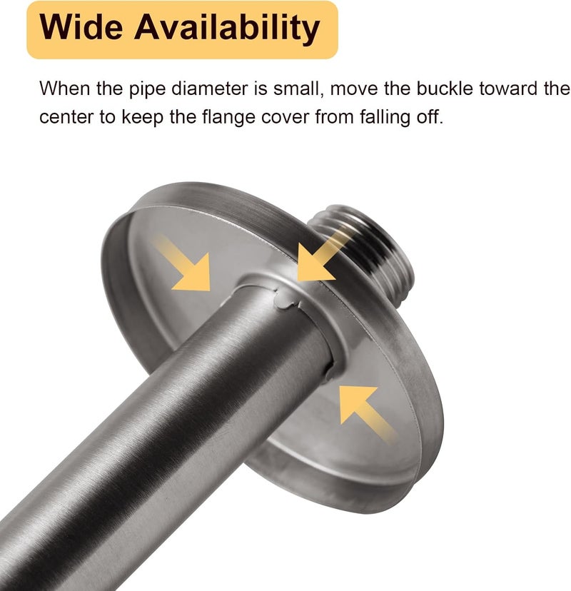 Offo Shower Arm Flange Brushed Nickel 2.5 Inches in Outer Diameter Replacement Shower Head Arm Escutcheon Plate Suitable for Most Brands Shower Head Arms - Image 5