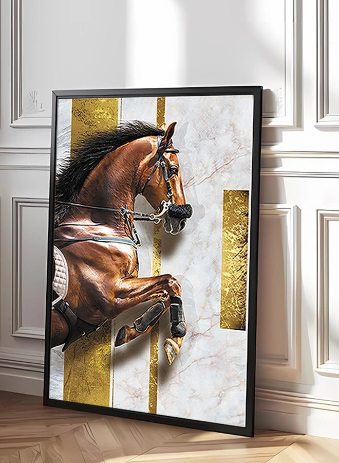 4gdran Canvas Wall Art For Wall Decoration, Horse Design,with a Hollow Frame,Size (120x80),One Piece  - Image 2