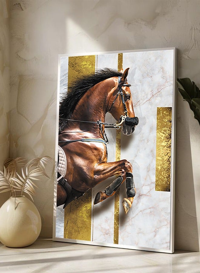 4gdran Canvas Wall Art For Wall Decoration, Horse Design,with a Hollow Frame,Size (120x80),One Piece  - Image 3
