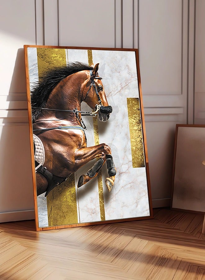 4gdran Canvas Wall Art For Wall Decoration, Horse Design,with a Hollow Frame,Size (120x80),One Piece  - Image 4