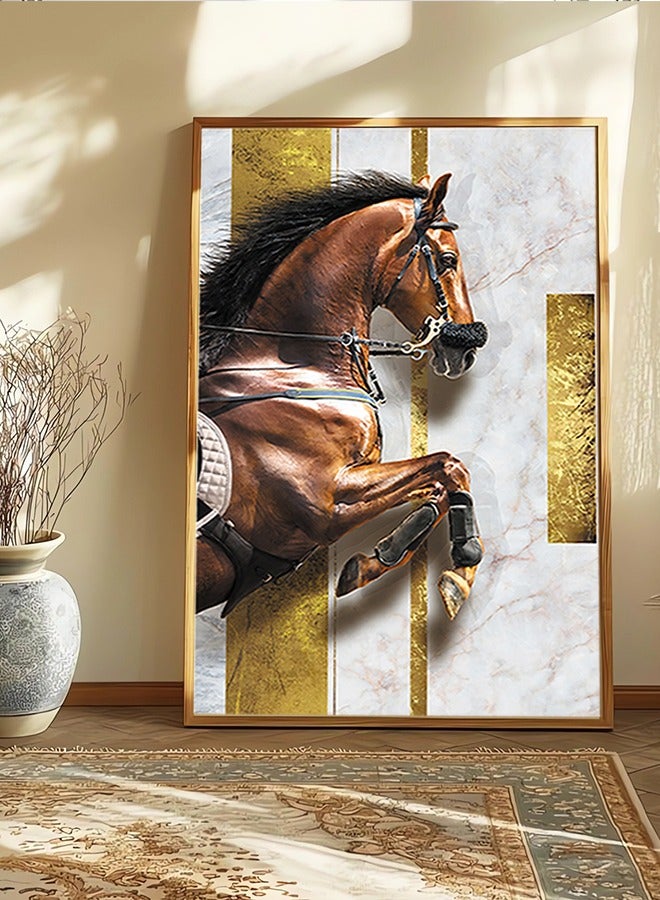 4gdran Canvas Wall Art For Wall Decoration, Horse Design,with a Hollow Frame,Size (120x80),One Piece  - Image 5
