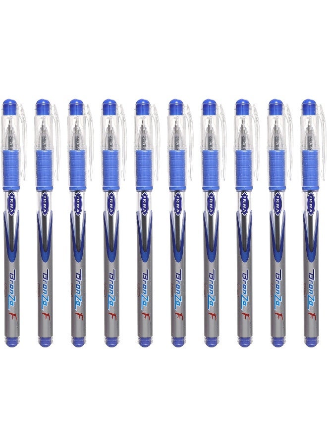 Prima Bronzo Ballpen - Box of 10 - Blue - Elegant & Comfort Writing - Image 1