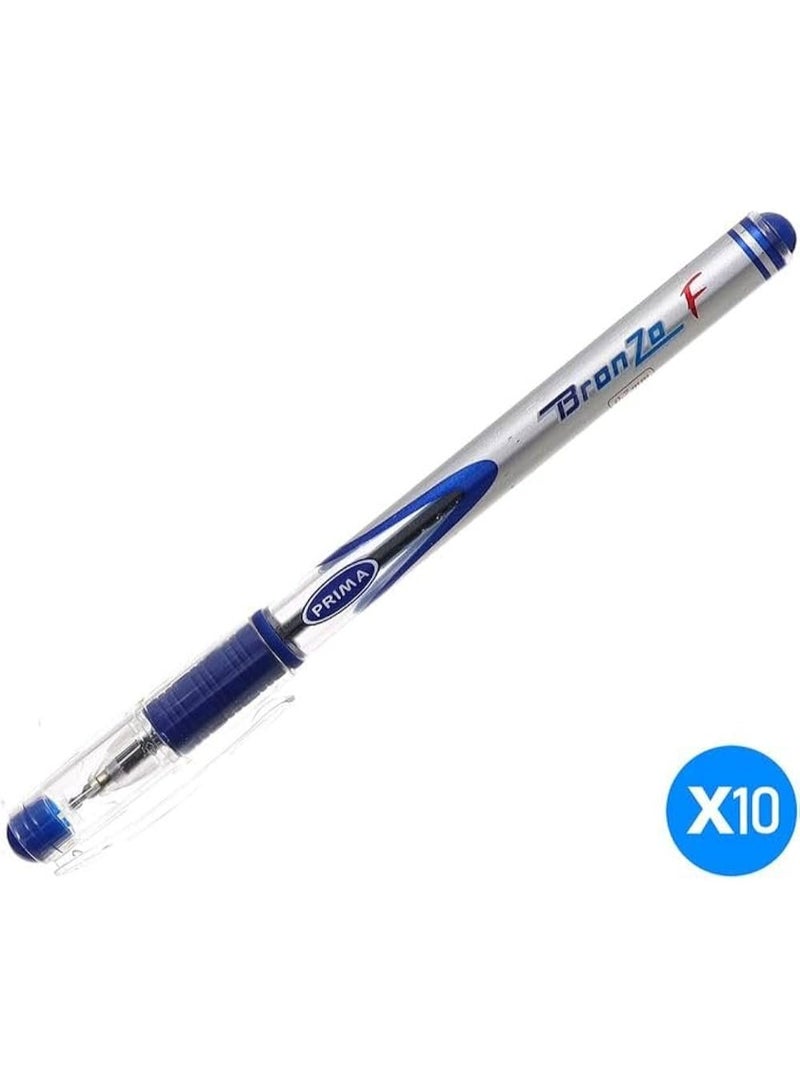 Prima Bronzo Ballpen - Box of 10 - Blue - Elegant & Comfort Writing - Image 2