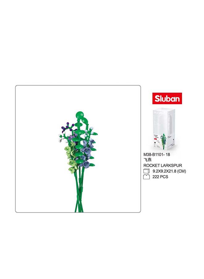Sluban Flower Vase Building Kit - A Unique Flower Container With 206  Piece And Flowers Rocket Larkspur - Image 3