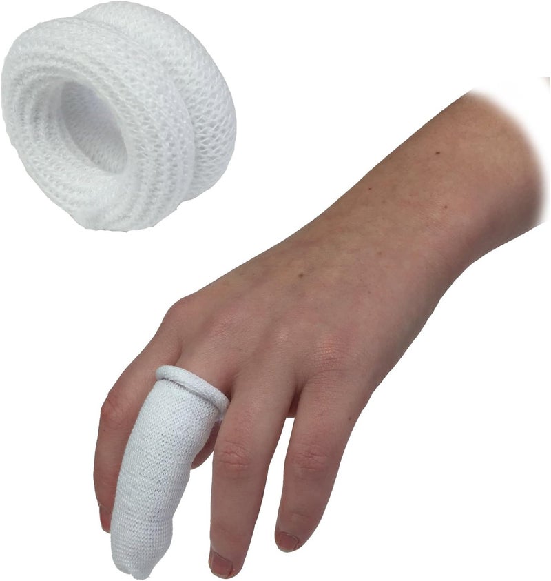 Qualicare 25 PACK FIRST AID FINGER ROLL BOBS COT BUDDIES TUBULAR BANDAGE DRESSINGS WHITE