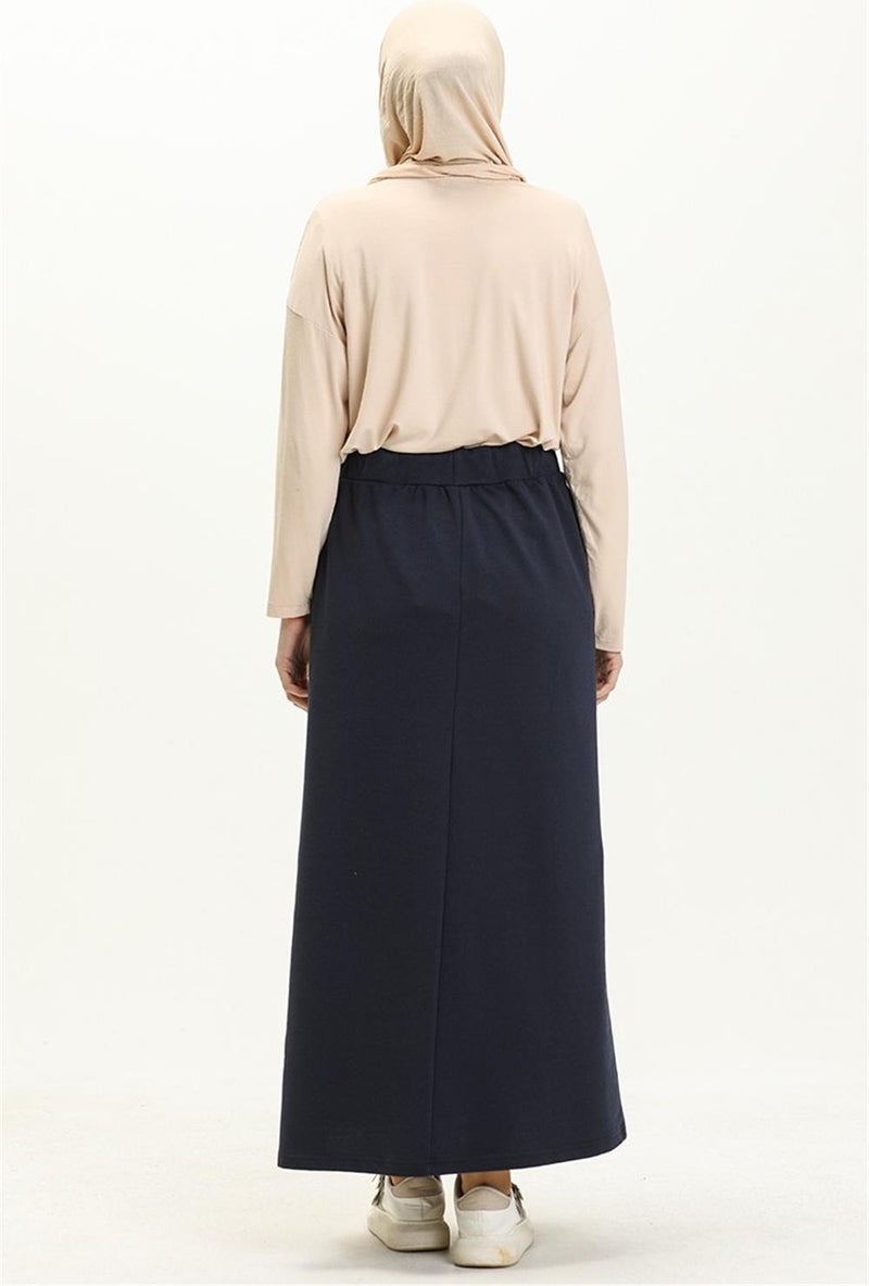 Bwest Waist Tied Pocket Sports Skirt - 0152 - Navy Blue  - Image 4