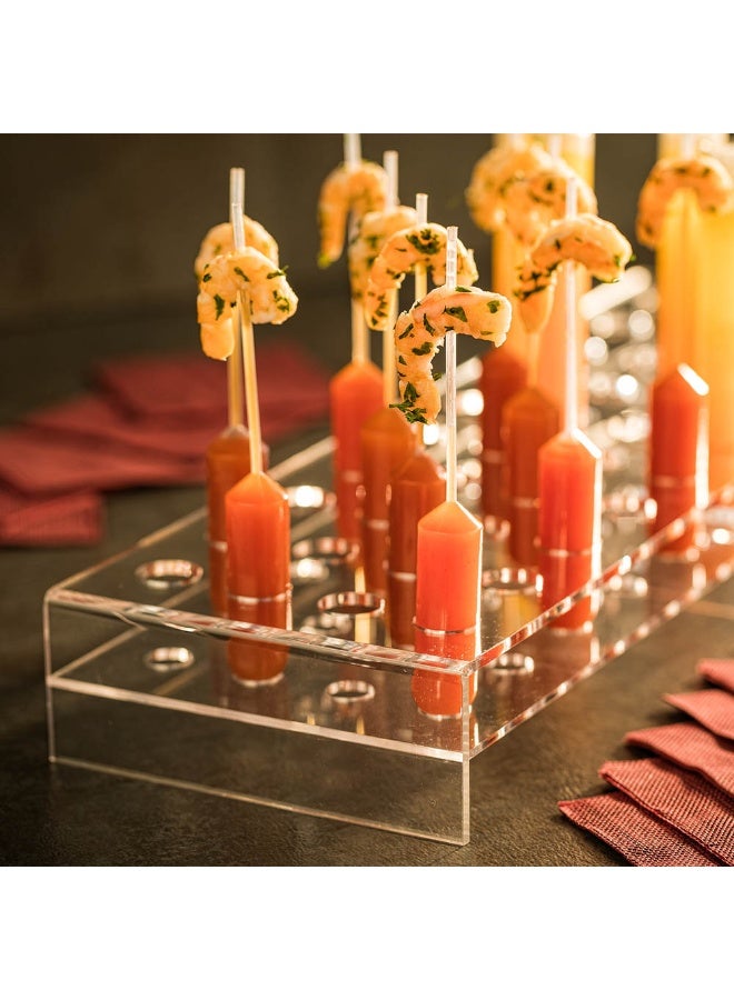 Restaurantware حامل أنابيب الاختبار Clear Tek 17.7 × 5.9 × 2.2 بوصة، رف متين لبيبتات الكعك - البيبتات وأنابيب الاختبار تباع بشكل منفصل، 40 فتحة، حامل أكريليك شفاف لأنابيب الاختبار - Image 3