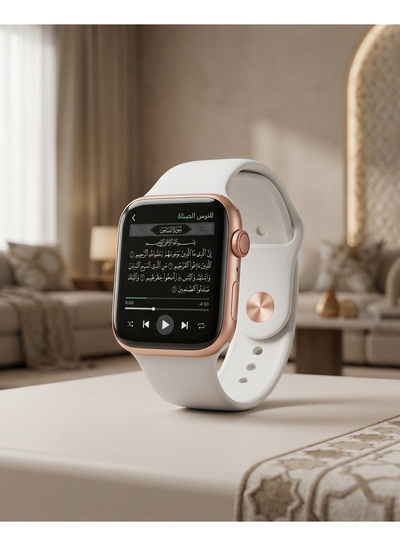 فلاي رود ساعة ذكية إسلامية ذهبية اللون مزودة بوظائف قرآنية كاملة - تذكيرات بالصلاة، وتوجيهات الحج، وتتبع الصحة. - Image 2